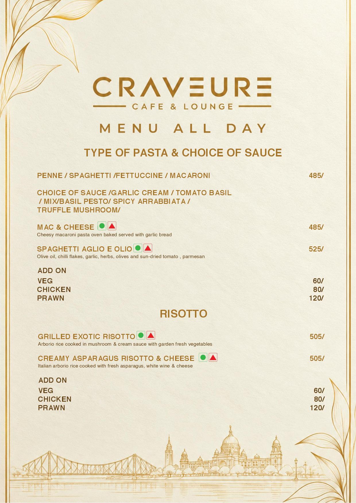 CRAVEURE menu, page 11