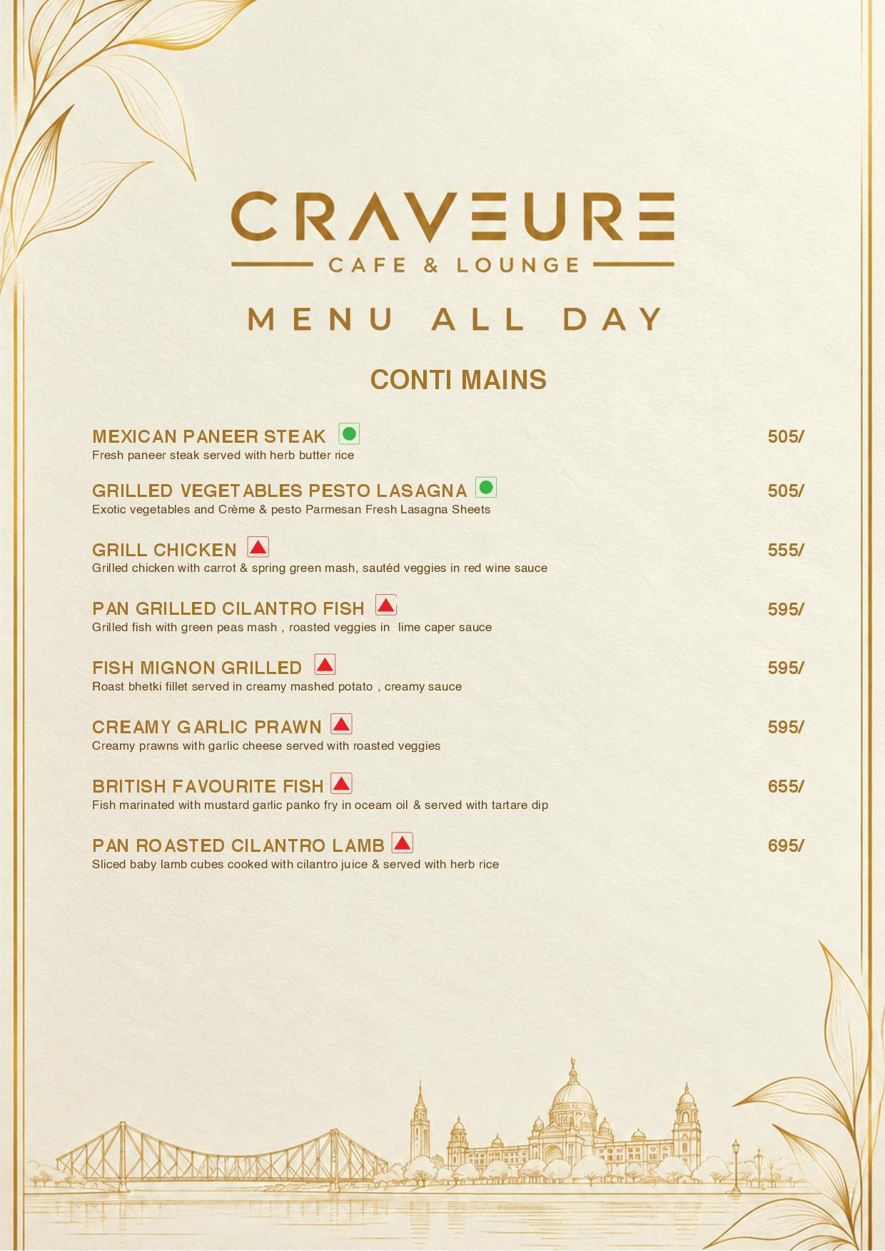 CRAVEURE menu, page 13