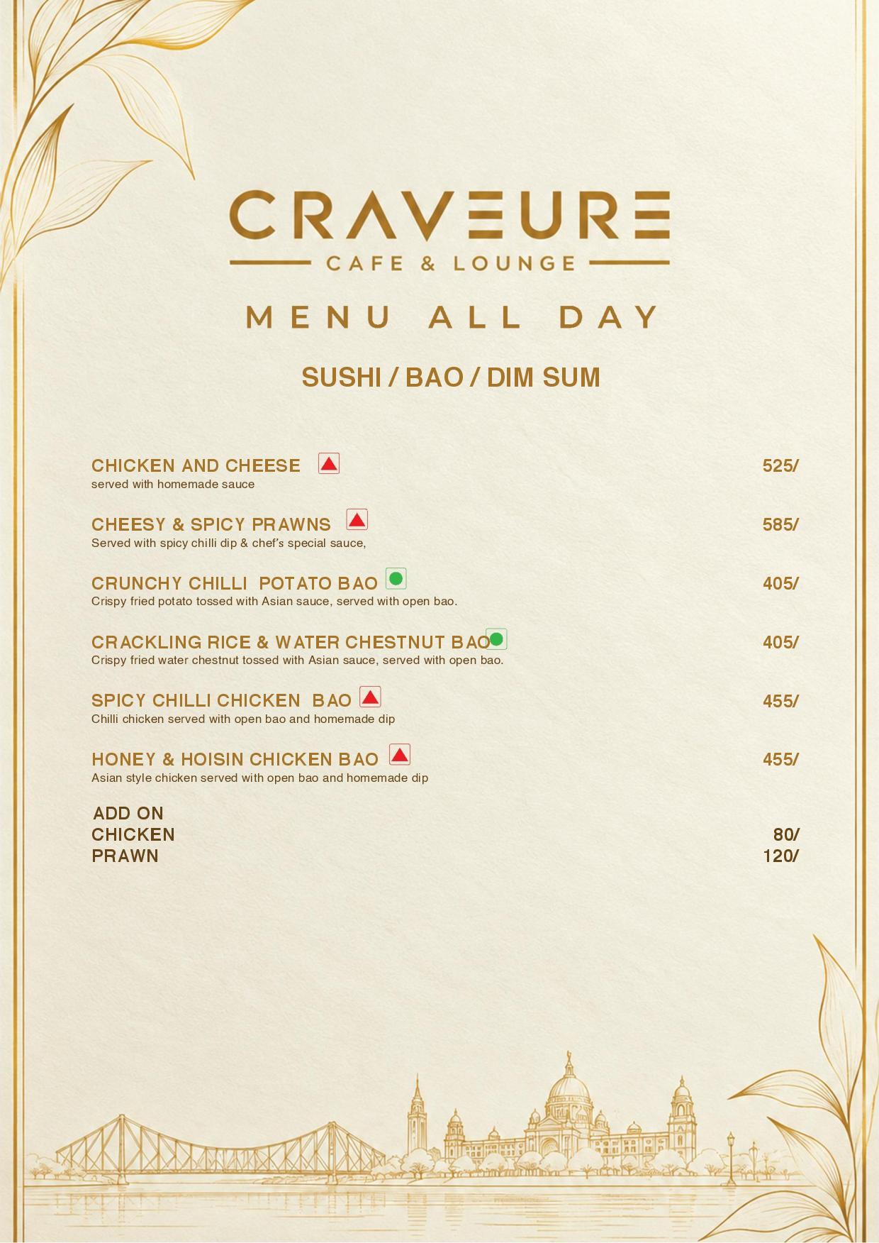 CRAVEURE menu, page 8